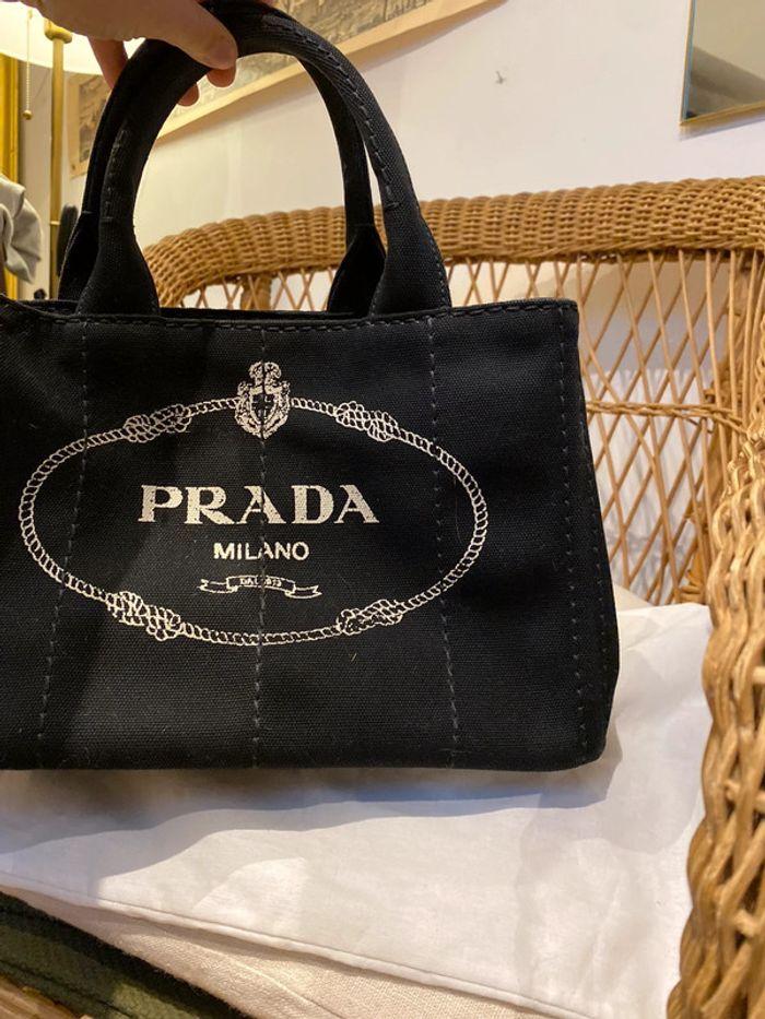 Sac à main Prada noir en tissu et dust bag - photo numéro 13