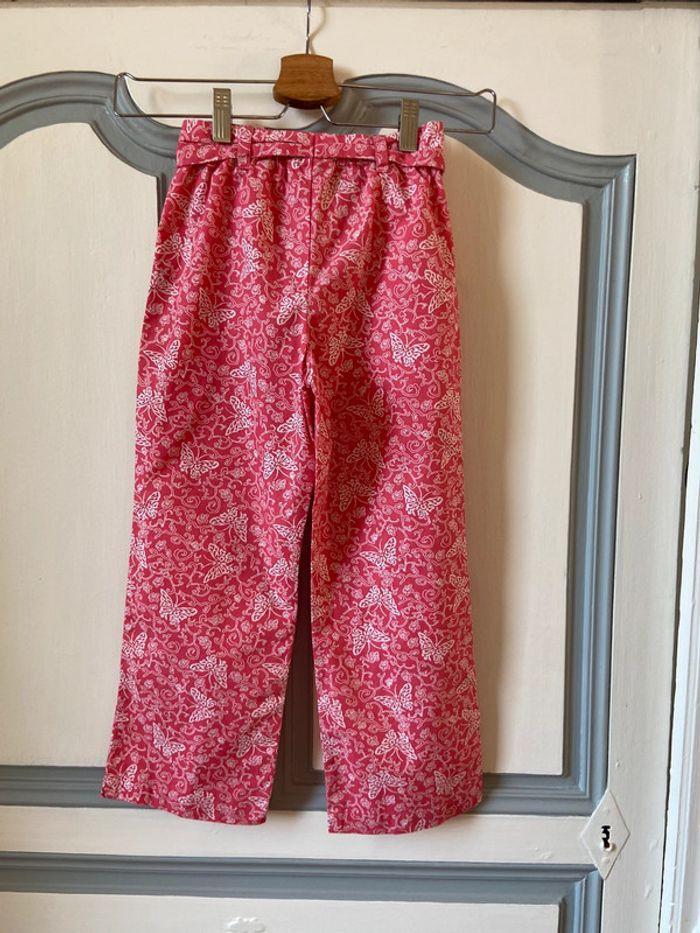 Pantalon léger en popeline de coton rose Neck&Neck taille 6 ans. - photo numéro 9