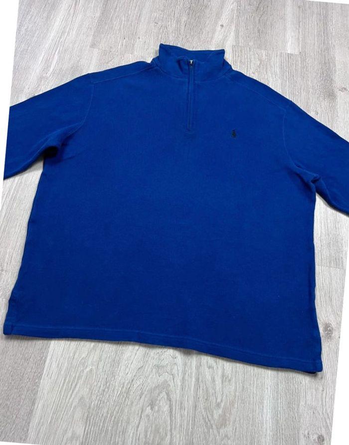 👕 Half Zip, Quart Zip, sweat col roulé à fermeture Ralph Lauren Bleu Violet Taille L 👕 - photo numéro 5