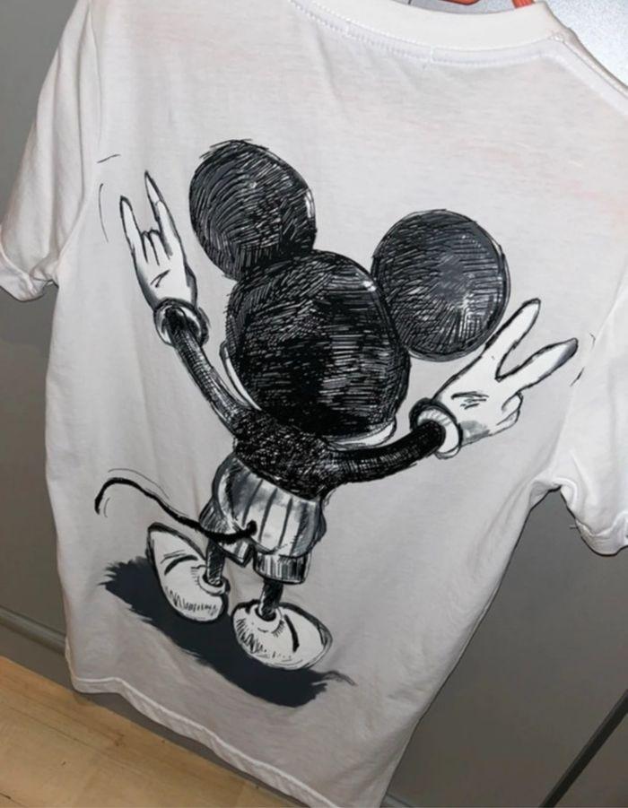 T-shirt blanc et noir motif Mickey - photo numéro 2