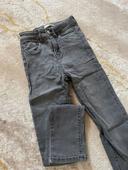 Jeans gris skinny taille haute