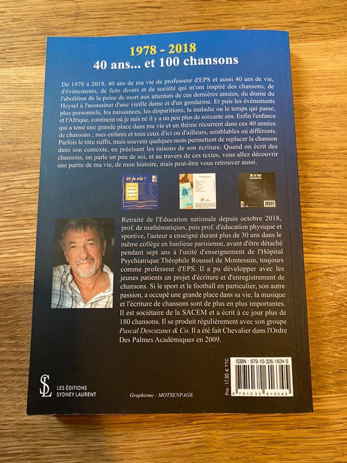 Livres Pascal Descazaux 1978 2018 40 ans et 100 chansons - photo numéro 2