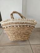 Sac cabas en paille avec fermeture