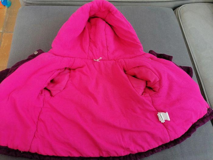 Manteau veste chaud velour bébé fille violet - photo numéro 5