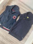 Lot de 2 pulls gilet bleu marine bb 18 mois