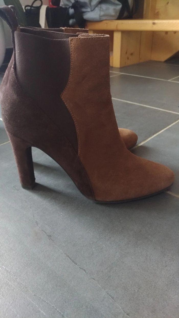 Bottines à talon marron - photo numéro 1