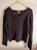 Pull prune foncé avec mohair