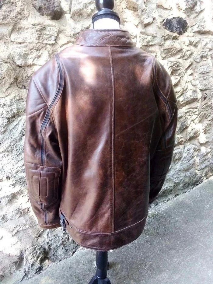 Veste cuir marron Moto homme Helstons XXL - photo numéro 2