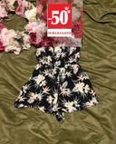 Combi short fluide à fleurs taille 38