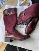 Bottes vernis et velours bordeaux 40