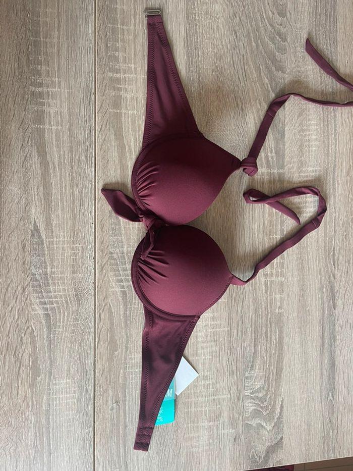 Haut de maillot de bain h&m bordeaux - photo numéro 2