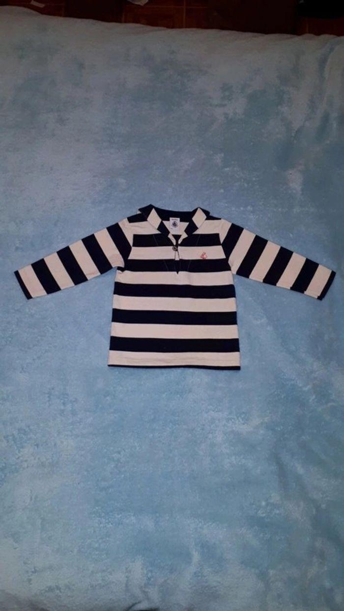 Pull marinière en coton Petit Bateau 18 mois - photo numéro 1