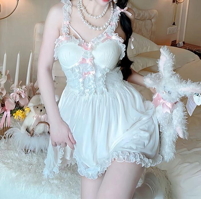 Dress Robe  rembourré pyjama Cute Kawaii Princess Cosplay White-Snow - photo numéro 13