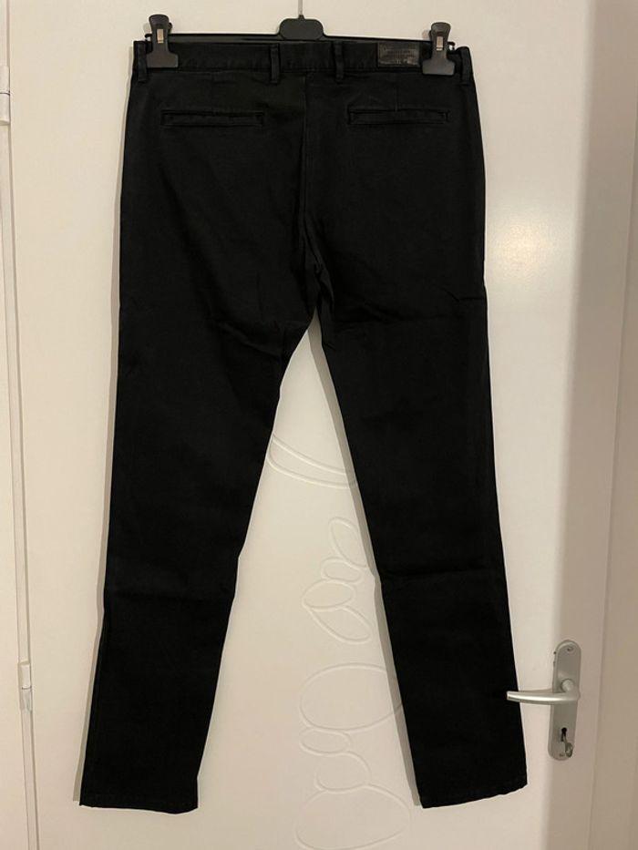 Pantalon noir style chino taille haute coupe slim Zara man taille 40 - photo numéro 5