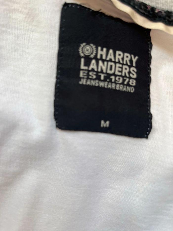 T-shirt coton blanc et gris double col V Harry Landers - photo numéro 6