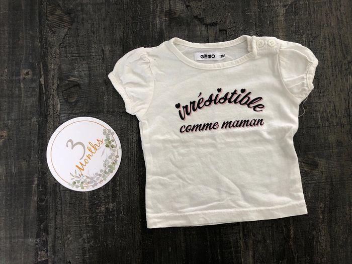 Lot tee-shirts bébé fille, taille 3 mois, divers marque - photo numéro 8