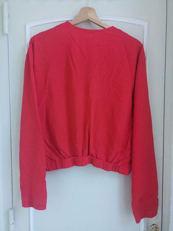 Blouse légère rouge devant noué (XL) - photo numéro 6