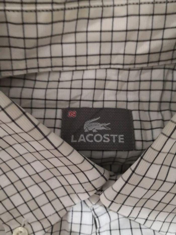 Chemisette à carreaux lacoste beige grise neuve taille 39 - photo numéro 3