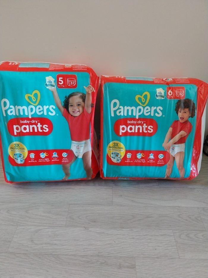 Lot de 2 paquets de couches pampers pants 5 et 6