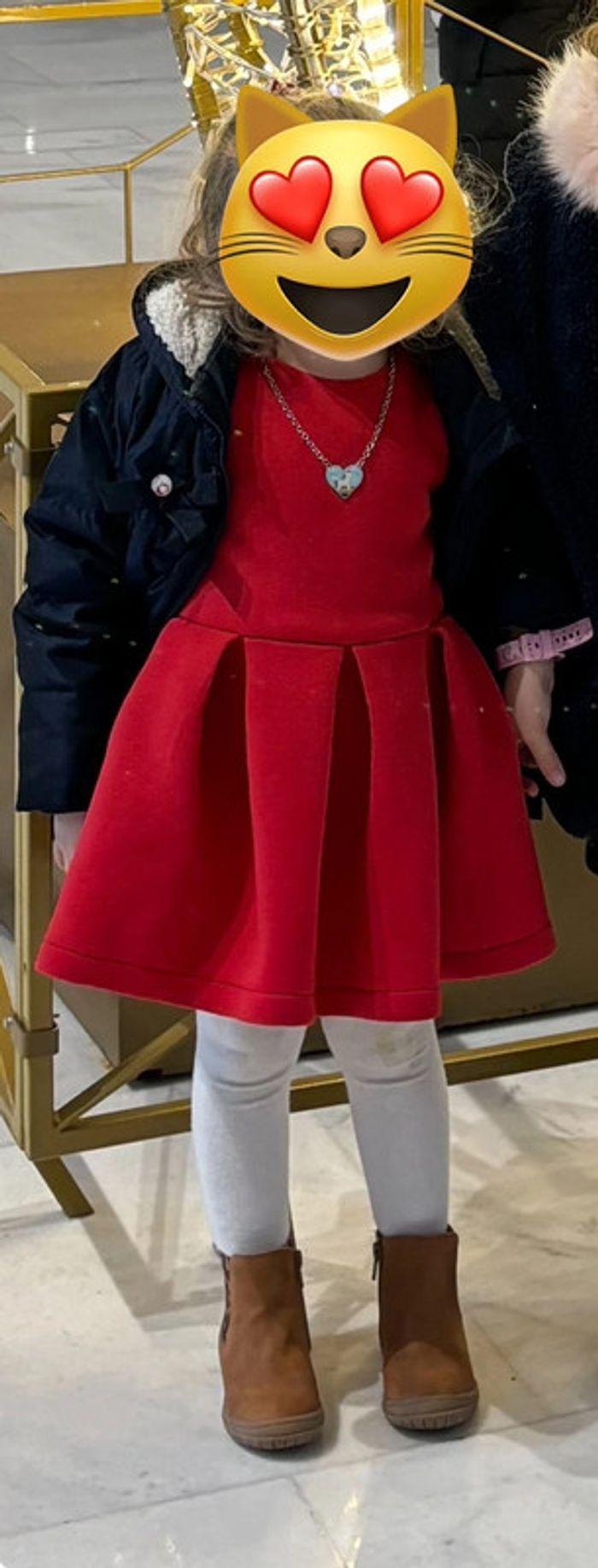 Robe hiver épaisse Okaïdi rouge 3 ans - photo numéro 1