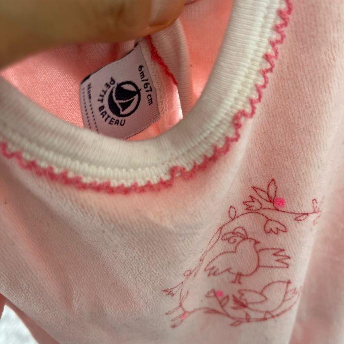 Pyjama Velours Rose Petit Bateau - 6 mois - photo numéro 4