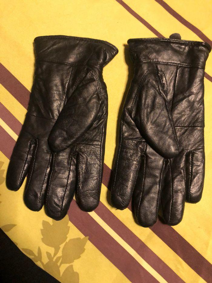 Gants Cuir véritable noir femme avec doublure 6,5 - photo numéro 3