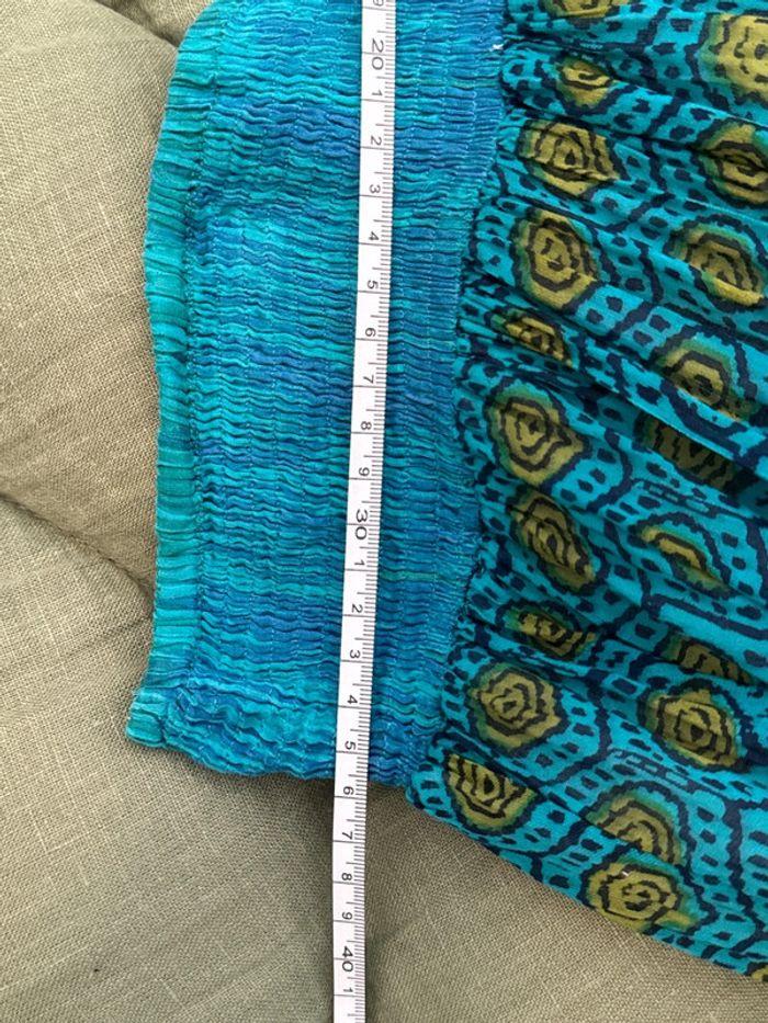 Gonna estiva midi teal/sapphire in cotone - photo numéro 11