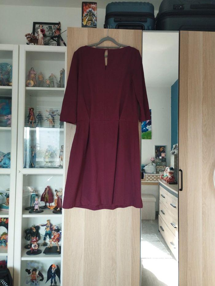 Robe bordeaux manches 3/4 jacqueline Riu - Taille XL 42 - photo numéro 4