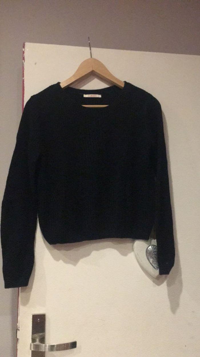 Pull en coton noir taille S de la marque Camaïeu - photo numéro 1