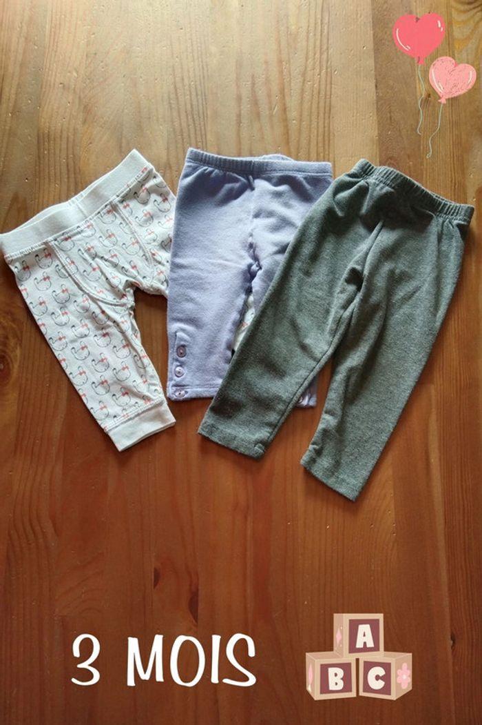 lot de 3 leggings fille 3 mois - photo numéro 1