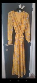 Magnifique robe longue Bohème à motif jaune moutarde taille M Hangar 86