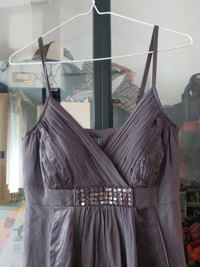 Robe en soie violet / gris Taille 36 - photo numéro 2