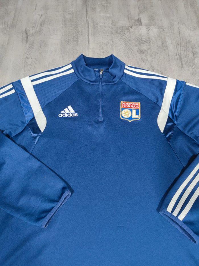 Pull Half Zip Olympique Lyonnais 2014 Bleu Marine Logo Brodé Taille L Homme - photo numéro 2