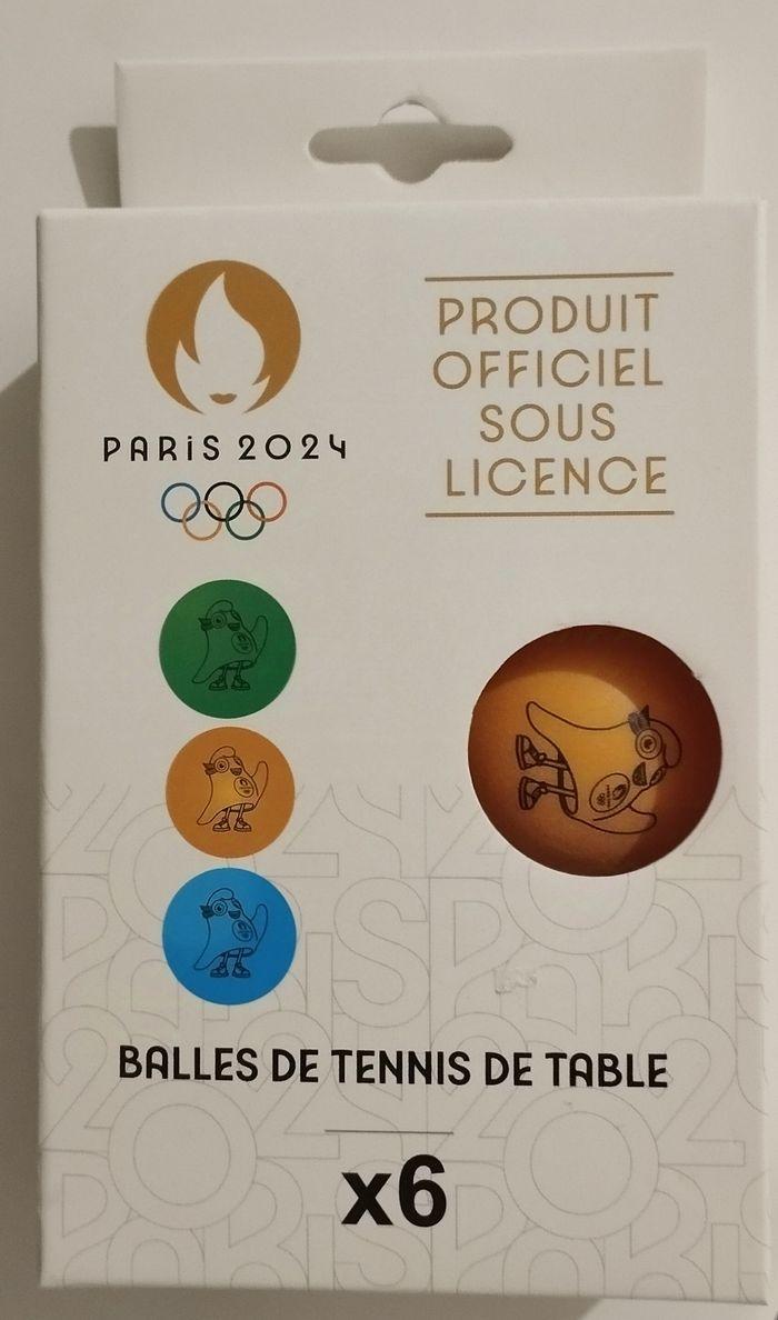 Paris 2024 lot de 6 balles de ping pong colorées Phryges - photo numéro 1