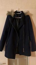 Manteau long bleu marine