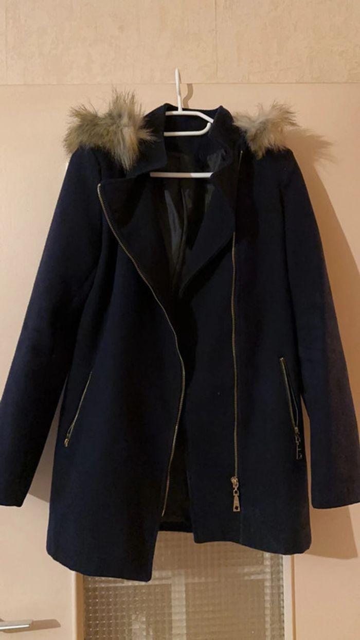 Manteau long bleu marine - photo numéro 1