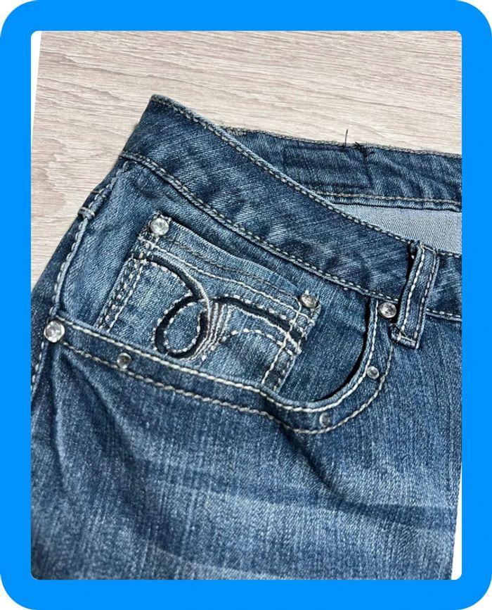 🩳 Short vintage brodé hip hop en jean Bleu Taille XL 🩳 - photo numéro 18