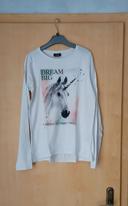 Sweat-shirt manches longues blanc licorne. Page One Young