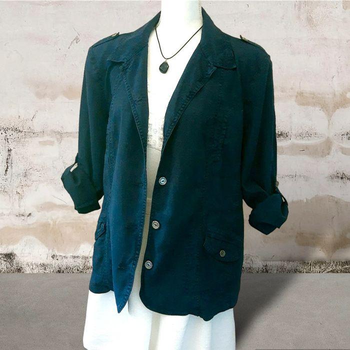 Veste blazer en lin bleu marine Scottage 46/48 - photo numéro 1