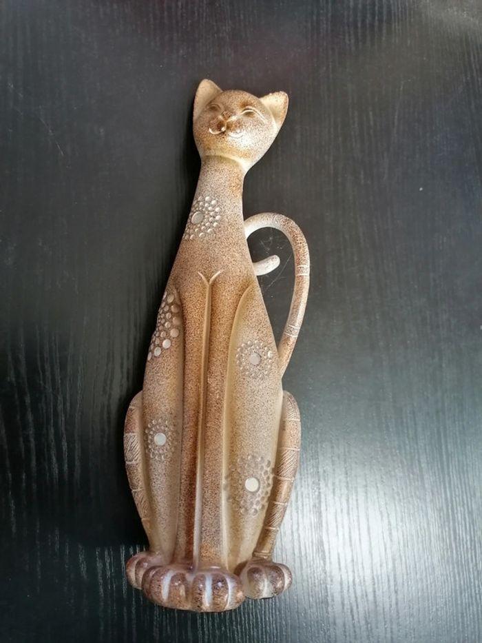 Figurine statut chat en bois décoration fille - photo numéro 2