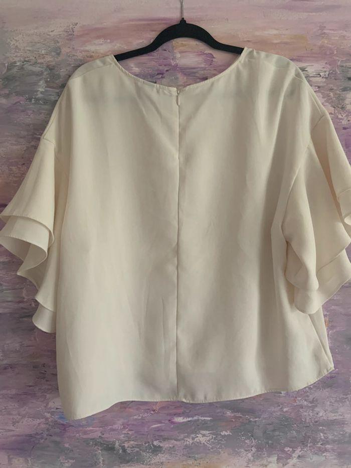 Blouse blanche  manche 3/4 Chauve souris - photo numéro 3