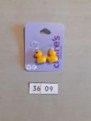 Paire de boucles d'oreilles avec un pendentif canard jaune en plastique Claire's