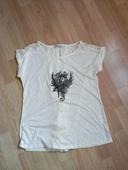 T-shirt blanc avec dentelle taille 42