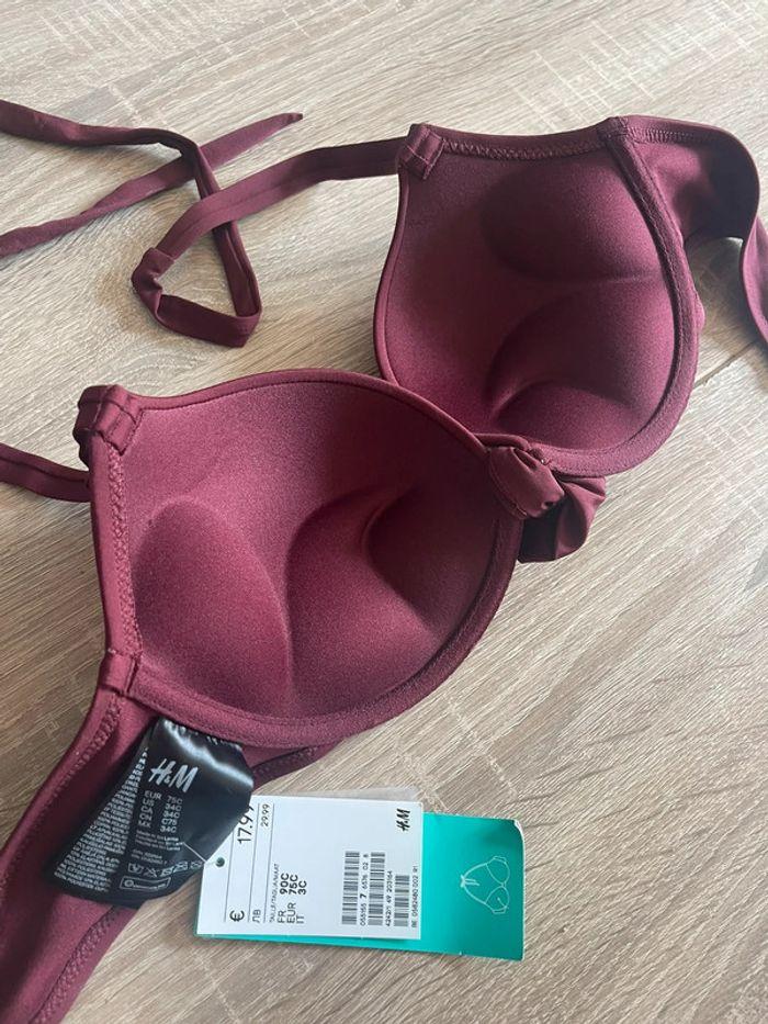 Haut de maillot de bain h&m bordeaux - photo numéro 4