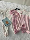 Lot 3 Pyjamas grenouilleres dors-bien fille rose 3 mois tbe