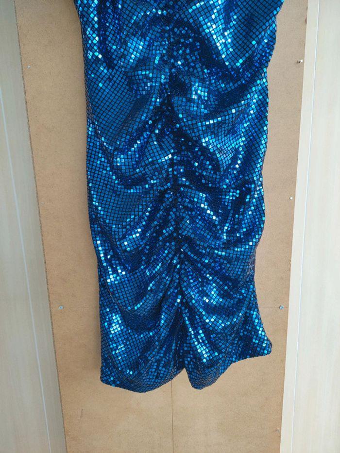 Robe de soirée à sequins bleus Zara en taille 40 - photo numéro 3