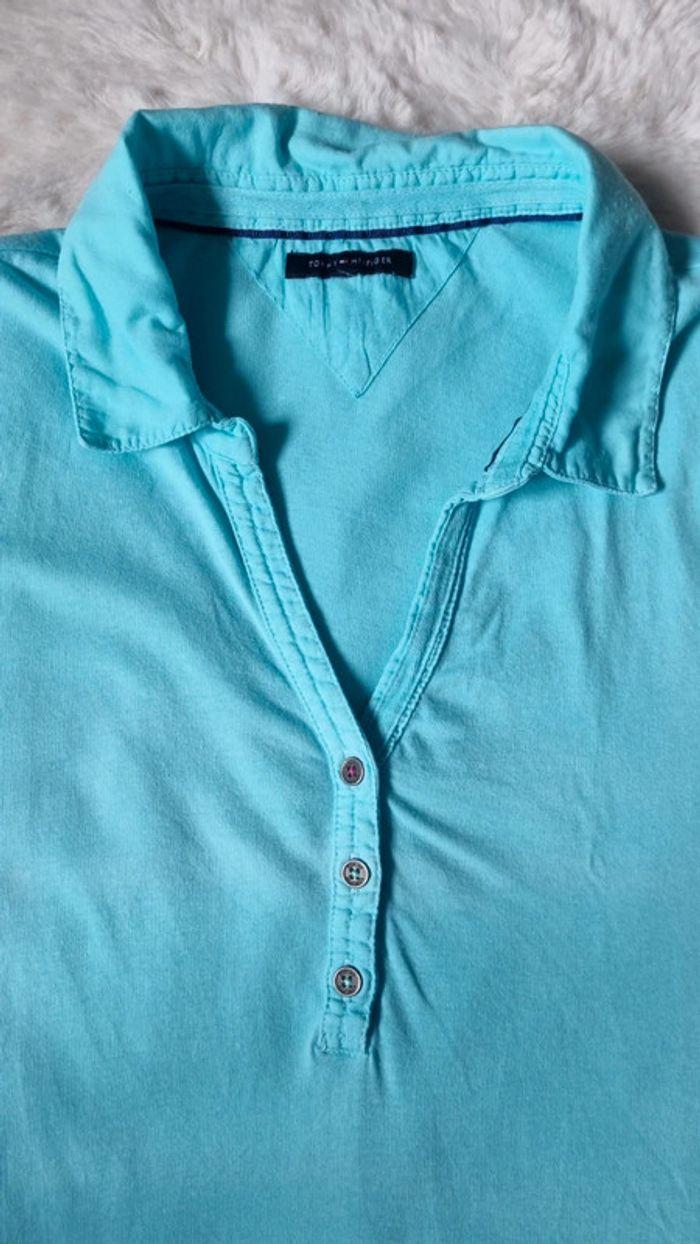 T shirt Tommy Hilfiger bleu turquoise - photo numéro 4