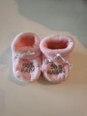 Chaussons bebe "50% maman,50%papa"