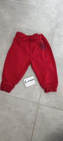 Pantalon jogging rouge bébé 6 mois