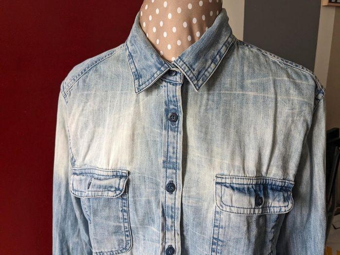 Chemise en jean taille L American Eagle Outfitters bleu clair bleaché - photo numéro 6